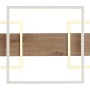 Moderne LED-Deckenleuchte Vanni in Holzfarben/Weiß, 95x40 cm, mit drei Leuchtquadraten.