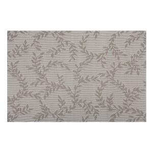 Graues Venilia Tischset mit Blattmuster, 30x45 cm. Dekorativer Tischschoner.