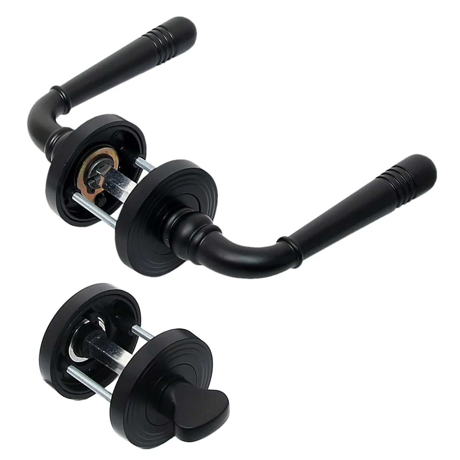 Image of Häusler Türbeschlag 2309 Helena R WC Schwarz PVD Türklinke