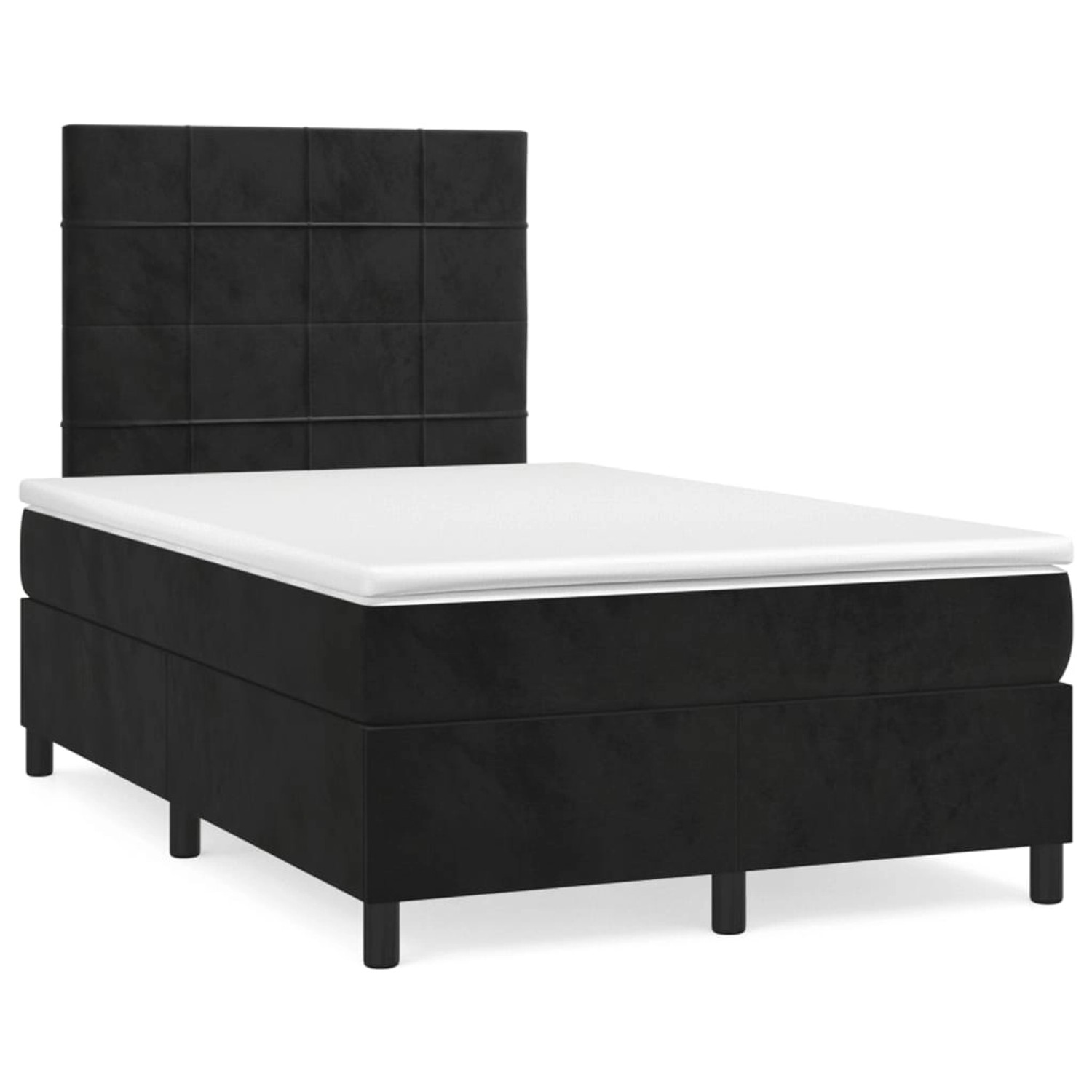 vidaXL Boxspringbett mit Matratze Schwarz 120x200 cm Samt 3143015 günstig online kaufen
