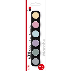 Marabu Acrylfarben-Set Pastel mit 6 Farben à 35 ml.