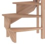 Dolle Raumspartreppe Lyon, Buche, 1/4-gewendelt, mit Holzgeländer. Detailansicht der Holzstufen.
