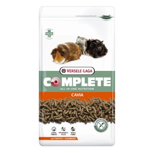 Versele-Laga Complete Cavia Meerschweinchenfutter, 3kg Packung mit Pellets und Meerschweinchen Abbildung.