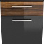 Posseik Bad-Hängeschrank Salona, 40 cm, Anthrazit/Walnuss Optik mit Schublade.
