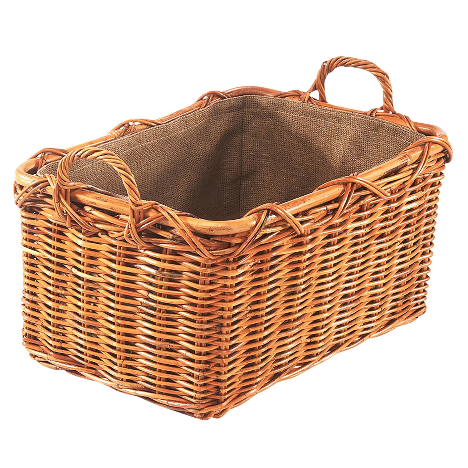 Kobolo Holztrage für Kaminholz Rattan Lacak mit abnehmbarem Leinenstoff günstig online kaufen