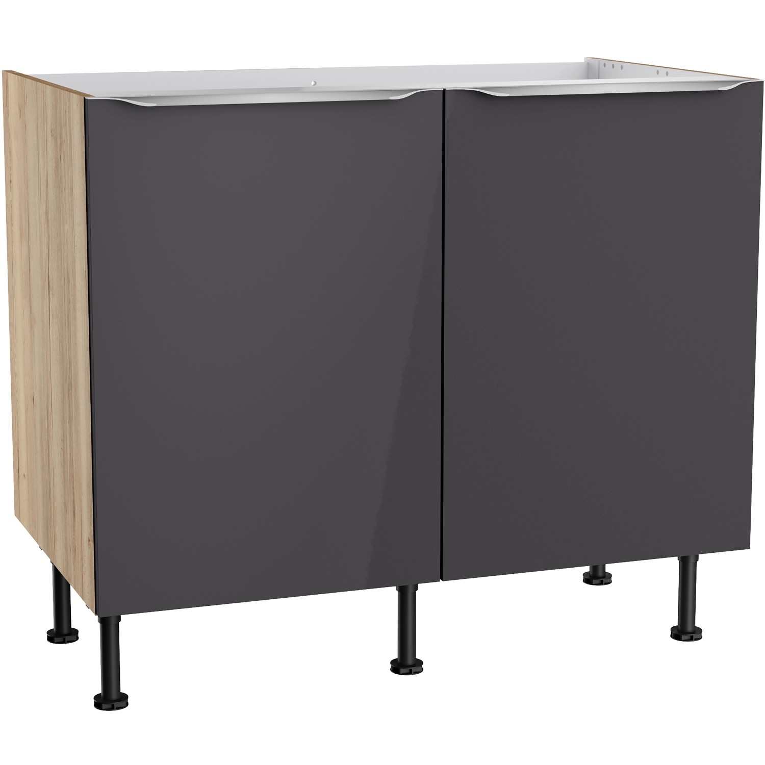 Optifit Spülenunterschrank Linus984 100 cm x 87 cm x 58,4 cm Anthrazit-Wild günstig online kaufen