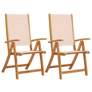 vidaXL Gartenstühle 2 Stk Klappbar Massivholz Akazie und Textilene 4008420
