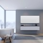DSK Design LED-Lichtspiegel Silver Conde 160x60 cm im modernen Badezimmer.