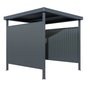 Floraworld Multifunktionsunterstand Smoke Vorderseite Offen 204 x 214 x 214 cm