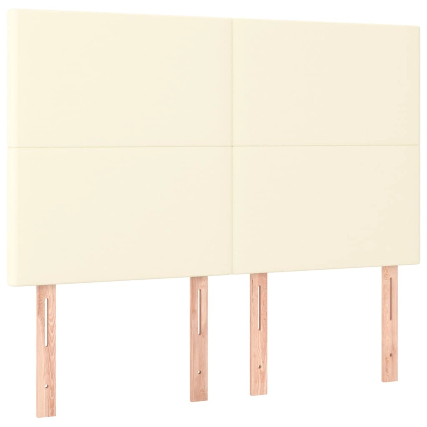 vidaXL LED Kopfteil Creme 144x5x118/128 cm Kunstleder 3122236