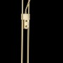 LED-Deckenfluter Ebro in Messingfarben, 194 cm hoch, mit Flexo-Arm und Dimmfunktion.