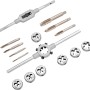 LUX Gewindebohrer-Set Comfort M3-M12, 16-teilig mit Windeisen und Schneideisenhalter.