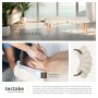 Beige Massageliege Freddi von Tectake mit Holzgestell, extra Polsterung und Tragetasche.