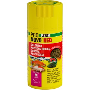 JBL Pronovo Red Grano M Fischfutter für Goldfische (8-20cm) im gelben Behälter.