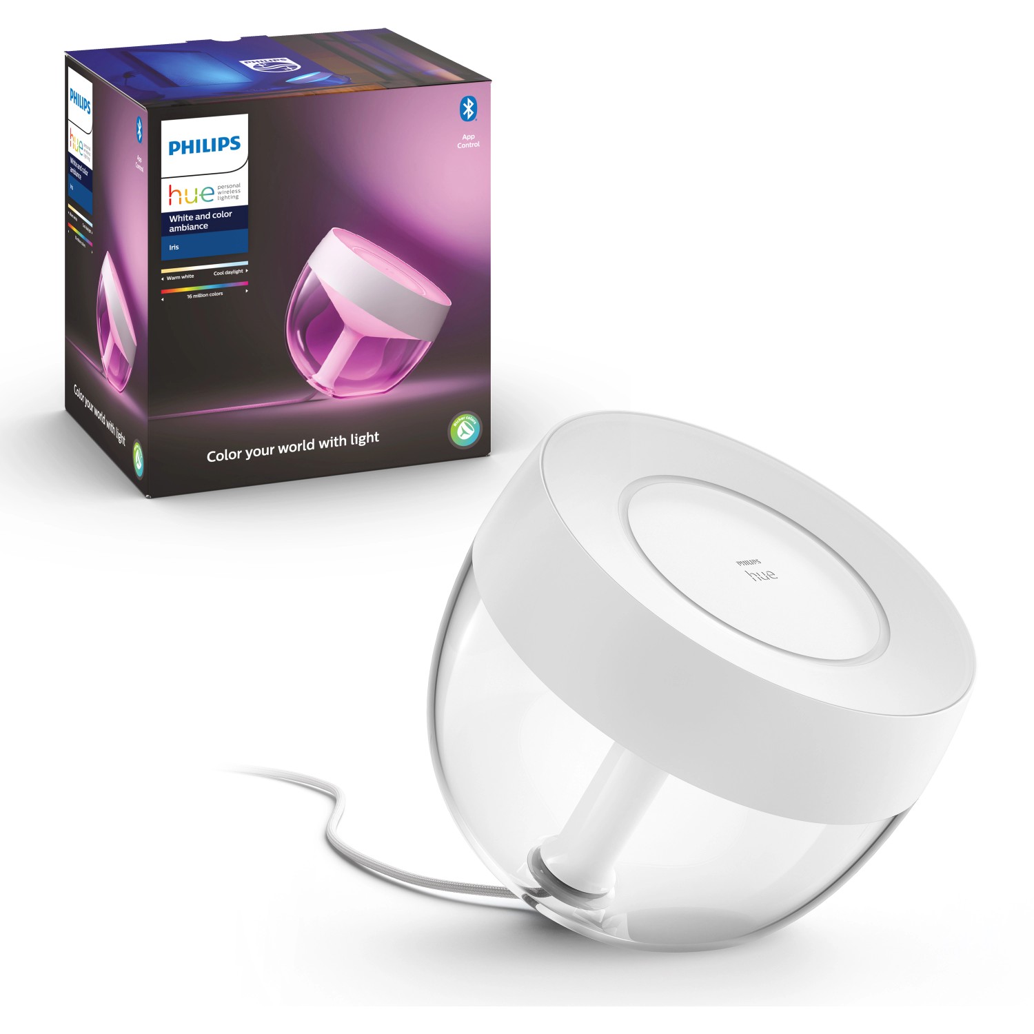 Philips Hue White & Color Ambiance Tischleuchte Iris Weiß 570 lm