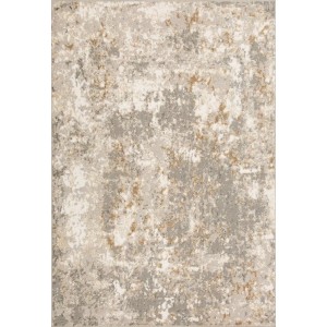 Art Universe Teppich Cuba Sand 80x150cm. Moderner Kurzflor-Teppich in Sand, Beige und Grau mit abstraktem Muster.