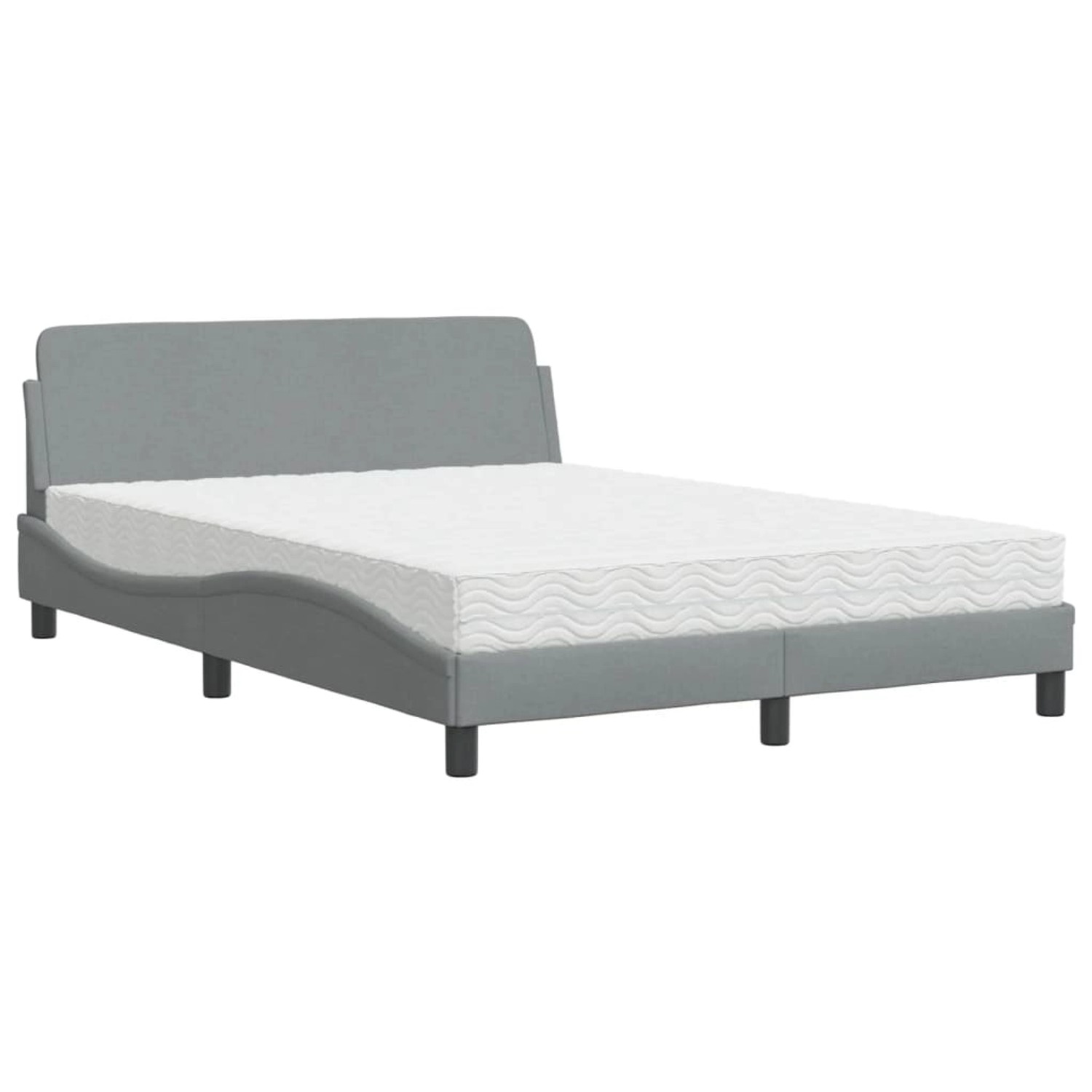 vidaXL Bettgestell Bett mit Matratze Hellgrau 120x200 cm Stoff Bett Bettges günstig online kaufen