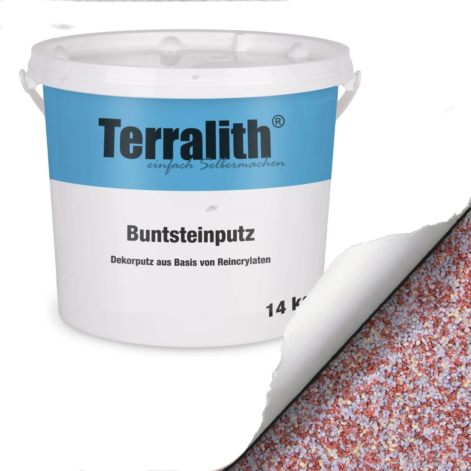 Terralith Buntsteinputz Mosaikputz 2mm 14 kg BSP140 Weis Gelb Rot Grau