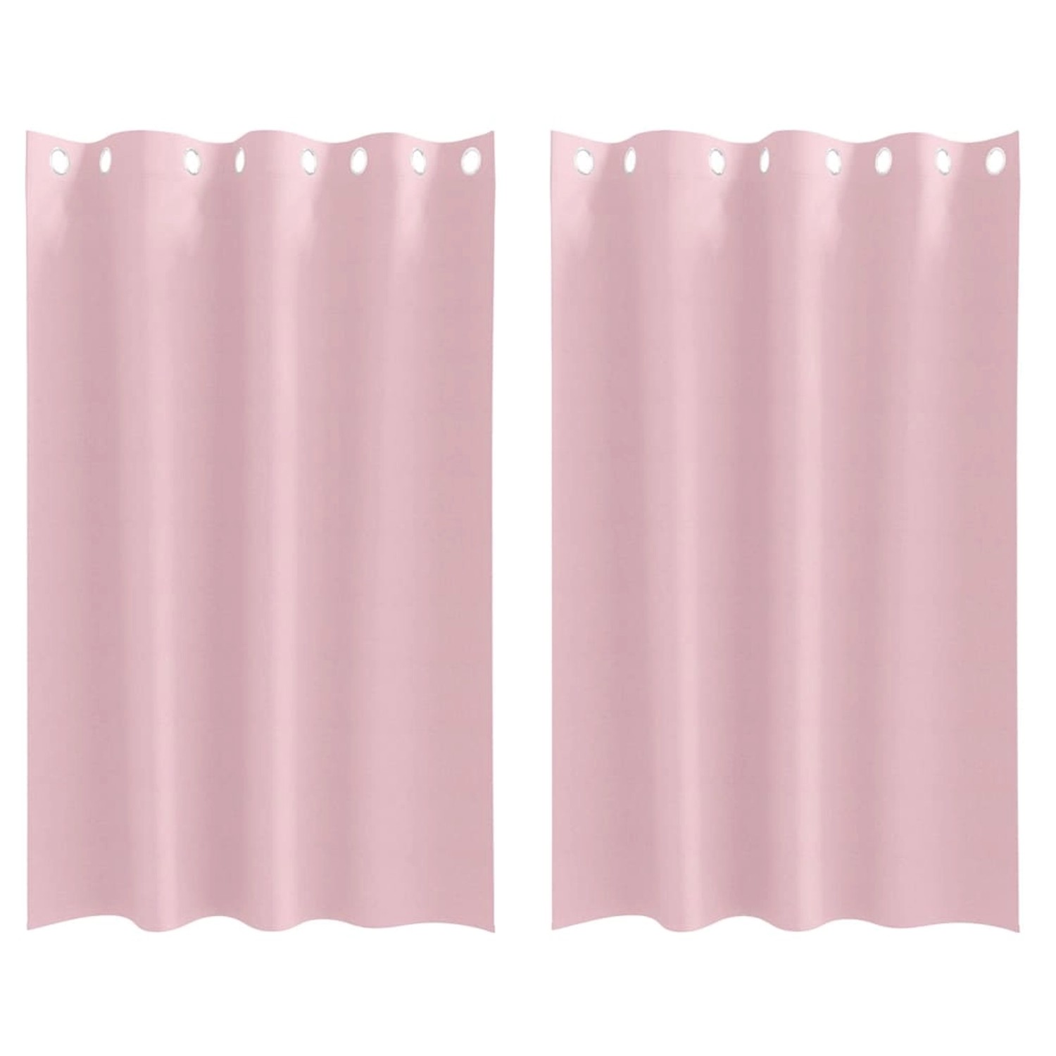 vidaXL Verdunkelungs-Vorhänge mit Ringen Babyrosa Polyester 4107409