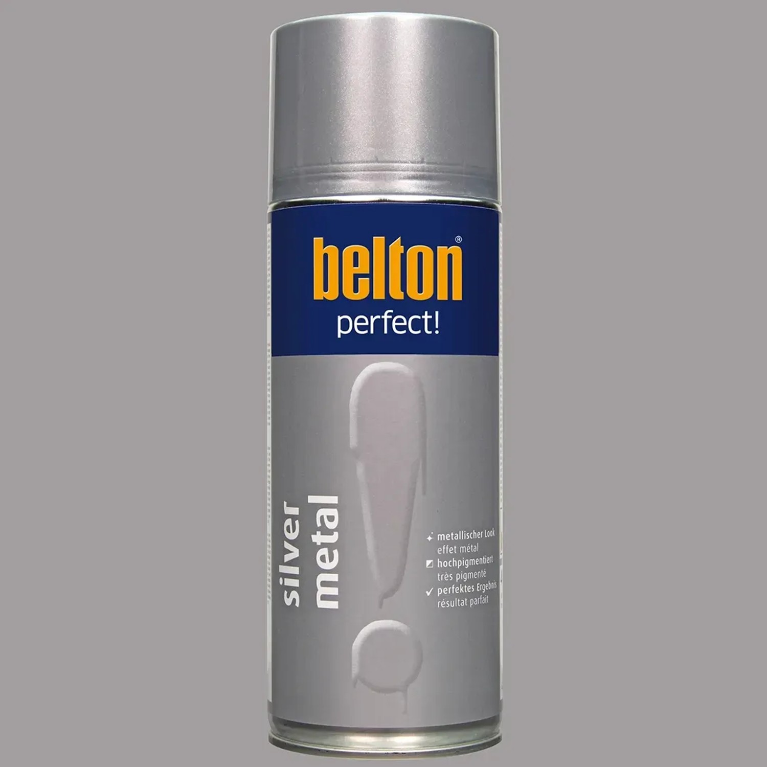 belton Buntlack Perfect Silver Metal, seidenmatt, 400ml Dose. Effektfarbe für Innen- und Außenbereich.