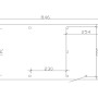 Skizze des Skan Holz Flachdach-Einzelcarports Emsland 404x846cm mit Abstellraum, Maße in cm.