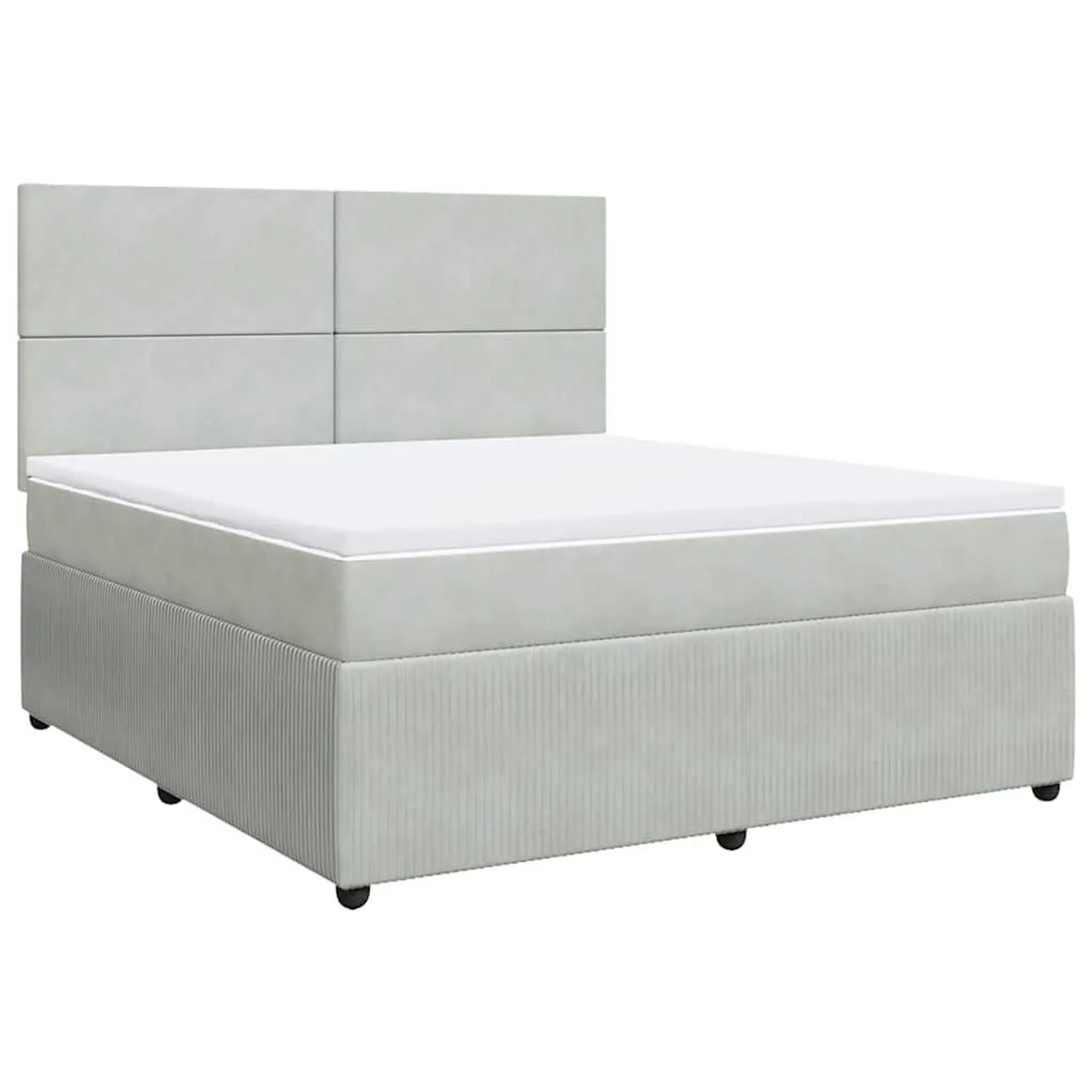 vidaXL Boxspringbett mit Matratze Hellgrau 180x200 cm Samt 3294700 günstig online kaufen