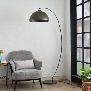 Lindby Bogenleuchte Jonera, Alu, 185cm hoch. Stehlampe für Wohnzimmer & Junges Wohnen.