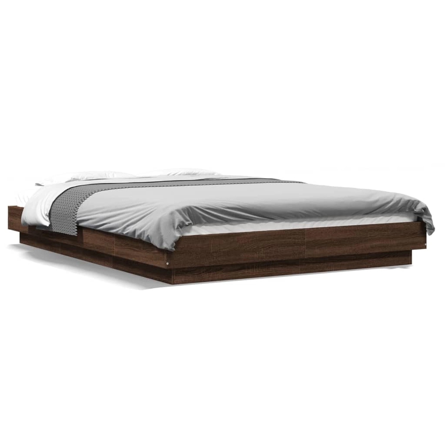 vidaXL Bettgestell mit LED Braun Eichen-Optik 120x190 cm Holzwerkstoff 3281 günstig online kaufen