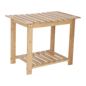 Relaxdays Badhocker Bambus Natur mit Ablage 42 cm x 53 cm x 33 cm 2,8 kg