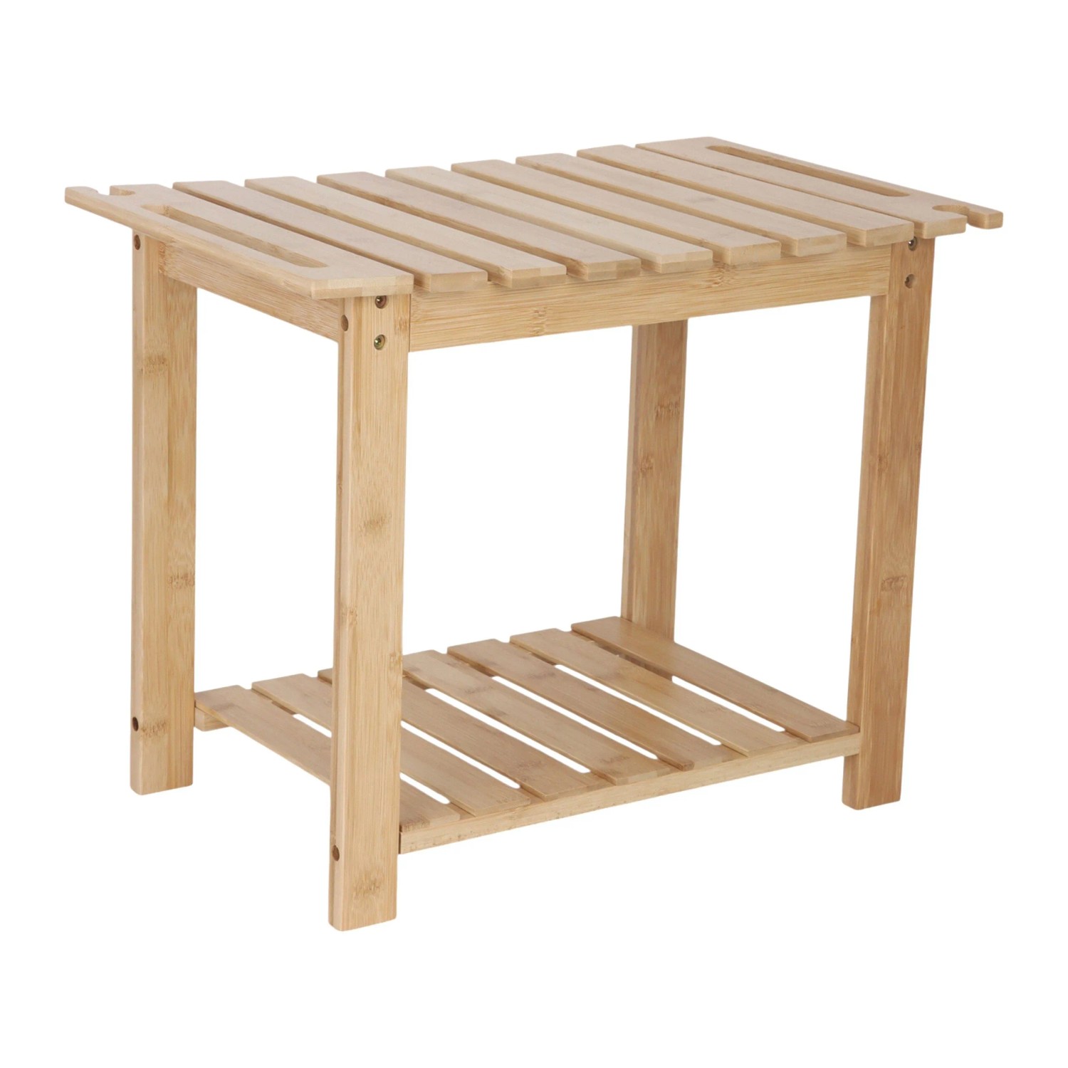 Relaxdays Badhocker Bambus Natur mit Ablage 42 cm x 53 cm x 33 cm 2,8 kg