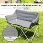 Outsunny Campingstuhl Metall Oxfordstoff Grau 120L x 57B x 95H cm_5