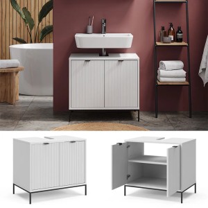 Vicco Waschtischunterschrank Eliza, weiß, 70 cm breit, mit 2 Türen für mehr Stauraum im Bad.