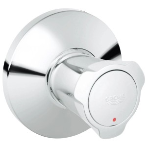 Grohe Costa UP-Ventil Oberteil mit roter Markierung, verchromt.