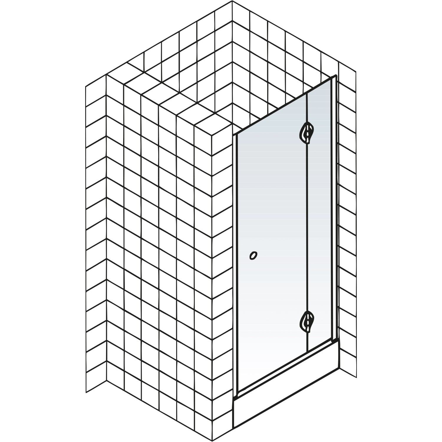 Schulte ExpressPlus Drehtür in Nische, Chromoptik, 90x200cm, Anschlag rechts. Duschtür für barrierefreies Bad.