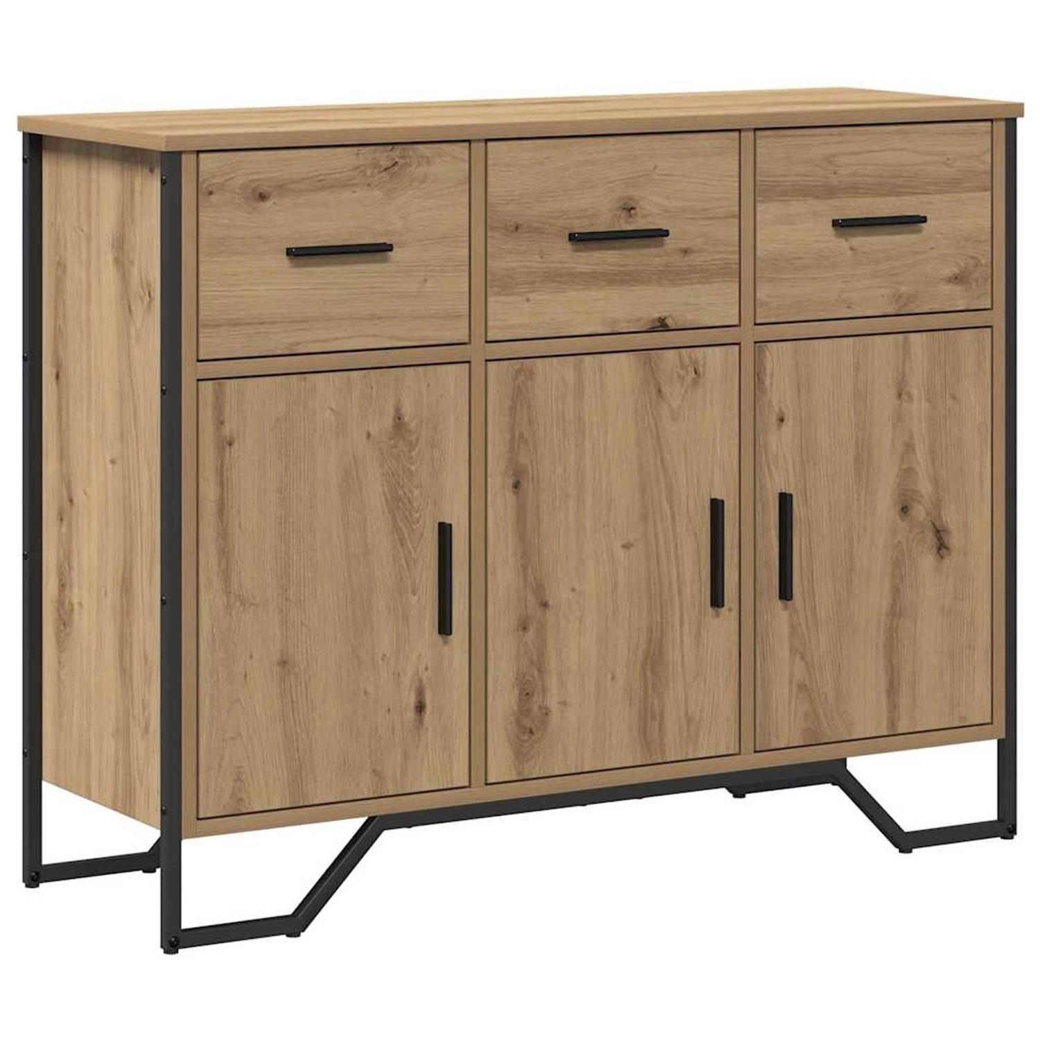 vidaXL Sideboard Eiche Handwerklich 97 x 32,5 x 74,5 cm Holzwerkstoff 86877 günstig online kaufen