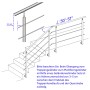 AICA 304 Edelstahl Treppengeländer Set Seitenmontage 200 cm Länge 3 Querstreben_8