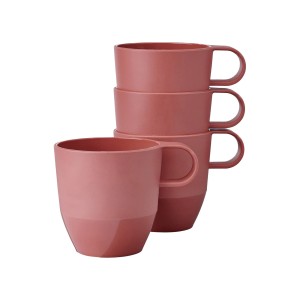 Mepal Silueta Henkelbecher 4er Set in Vivid Mauve, stapelbares Geschirr.