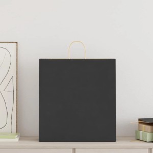 Schwarze vidaXL Papiertragetasche mit braunen Henkeln, 45x17x48 cm, 250 Stück.