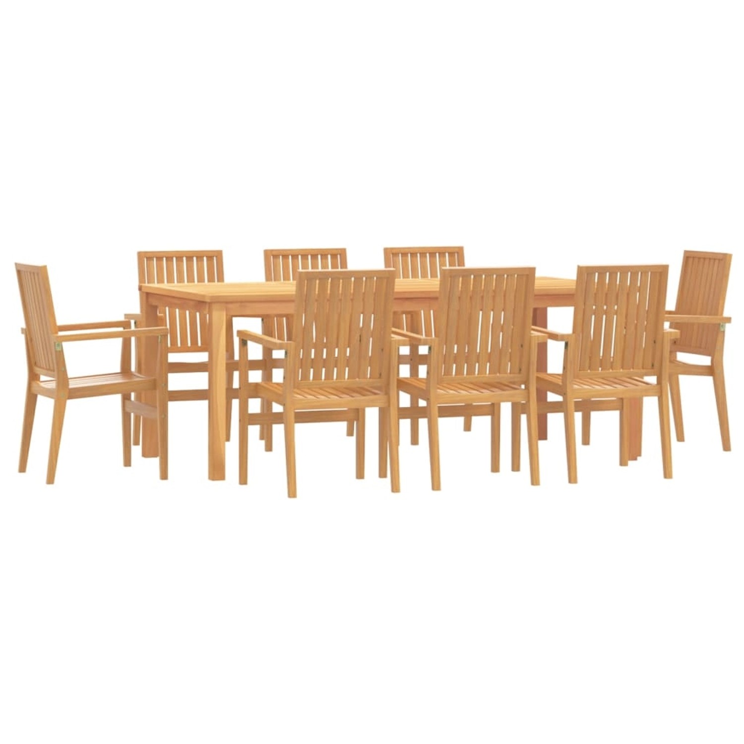 vidaXL 9-Tlg Garten-Essgruppe Massivholz Teak 3157922 günstig online kaufen