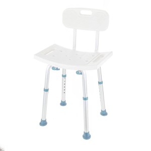 KARAT Duschhocker Jonah Höhenverstellbar mit Rückenlehne Rutschfest bis 136 kg