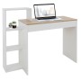 ML-Design Schreibtisch mit Regal, weiß/Sonoma-Eiche, 110x72x40 cm. Moderner Computertisch für Büro und Arbeitszimmer.
