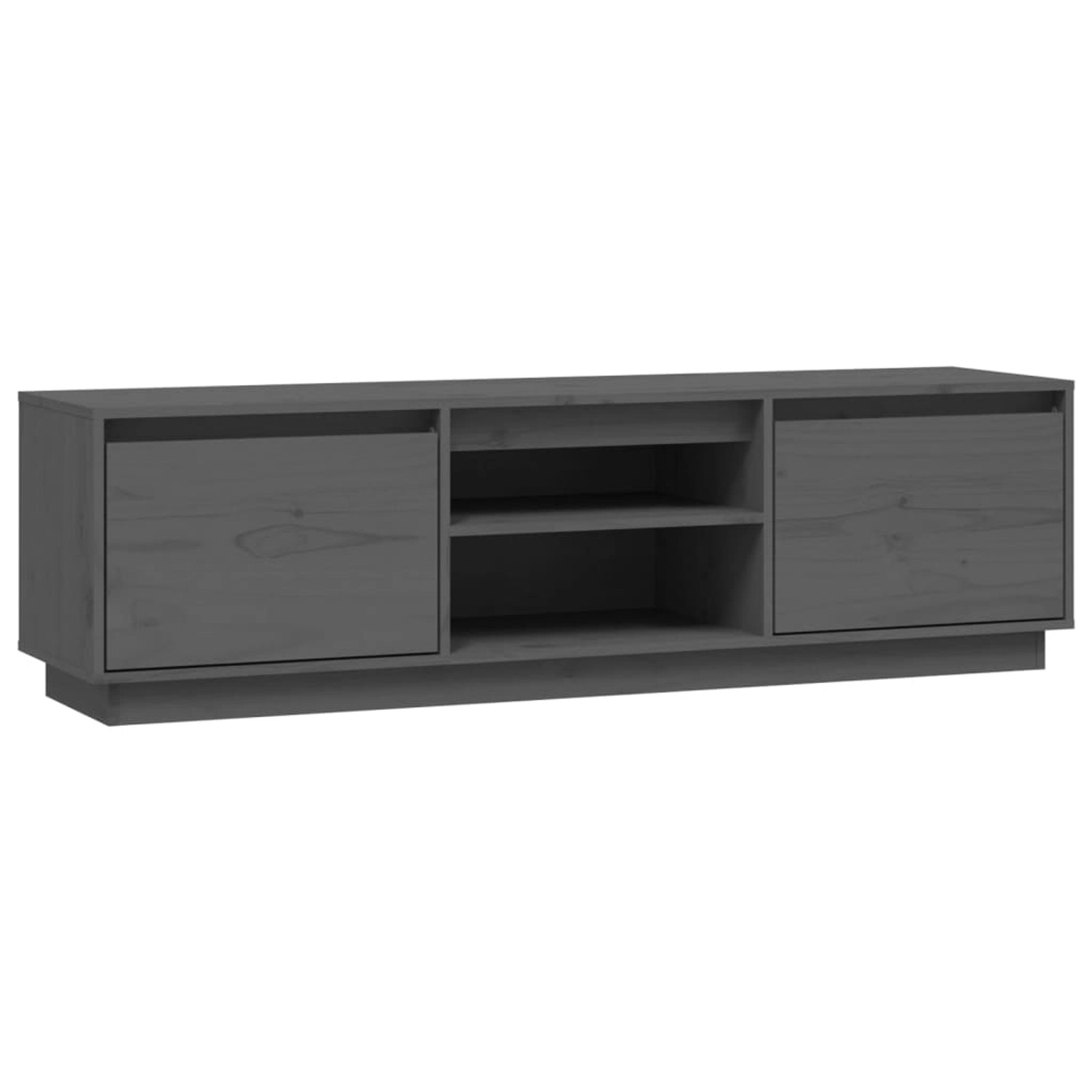 Vidaxl Tv-schrank Grau 140x35x40 Cm Massivholz Kiefer günstig online kaufen