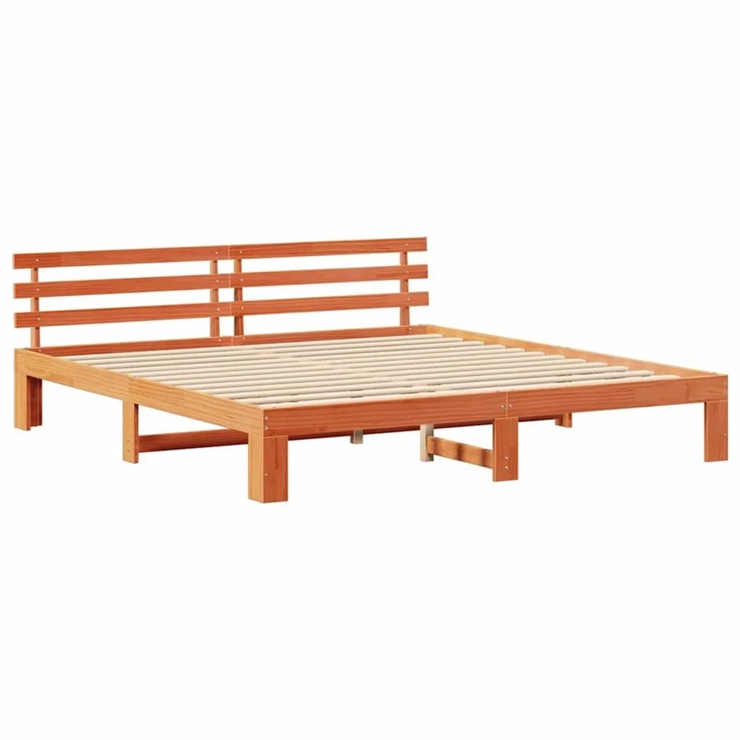 vidaXL Bettrahmen Wachsbraun 180 x 200 cm Massives Kiefernholz 872601