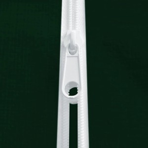 Detailaufnahme: Reißverschluss an grüner Seitenwand des vidaXL Partyzelts.
