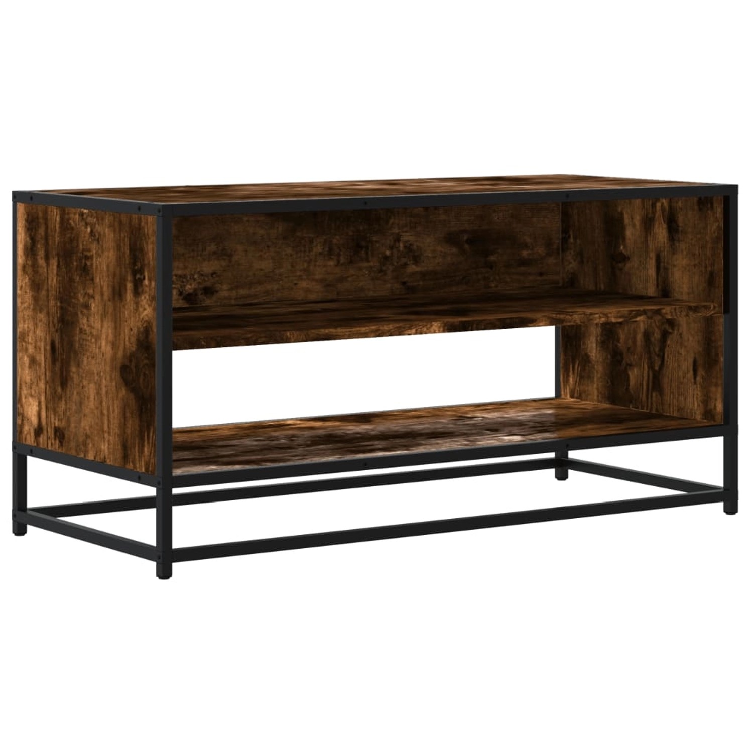 vidaXL TV-Schrank Räuchereiche 91x40x46 cm Holzwerkstoff und Metall 848886 günstig online kaufen