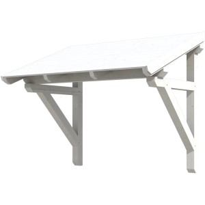 Weißes Skan Holz Haustürvordach Paderborn 1 aus Holz, 242x156 cm.