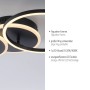 Moderne, schwarze LED-Deckenleuchte Sevent mit schwenkbaren Ringen für Wand- und Deckenmontage.