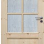 Radex Landhaus Zimmertür Kiefer, Altd. Weiß, mit Glaseinsatz. Holz-Innentür im Landhausstil.