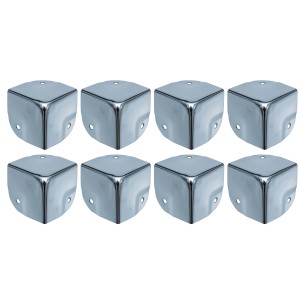HMF 14966-09 Eckenschutz aus Metall für Koffer 8 Stück 40 x 40 x 40 mm Silber Verzinkt