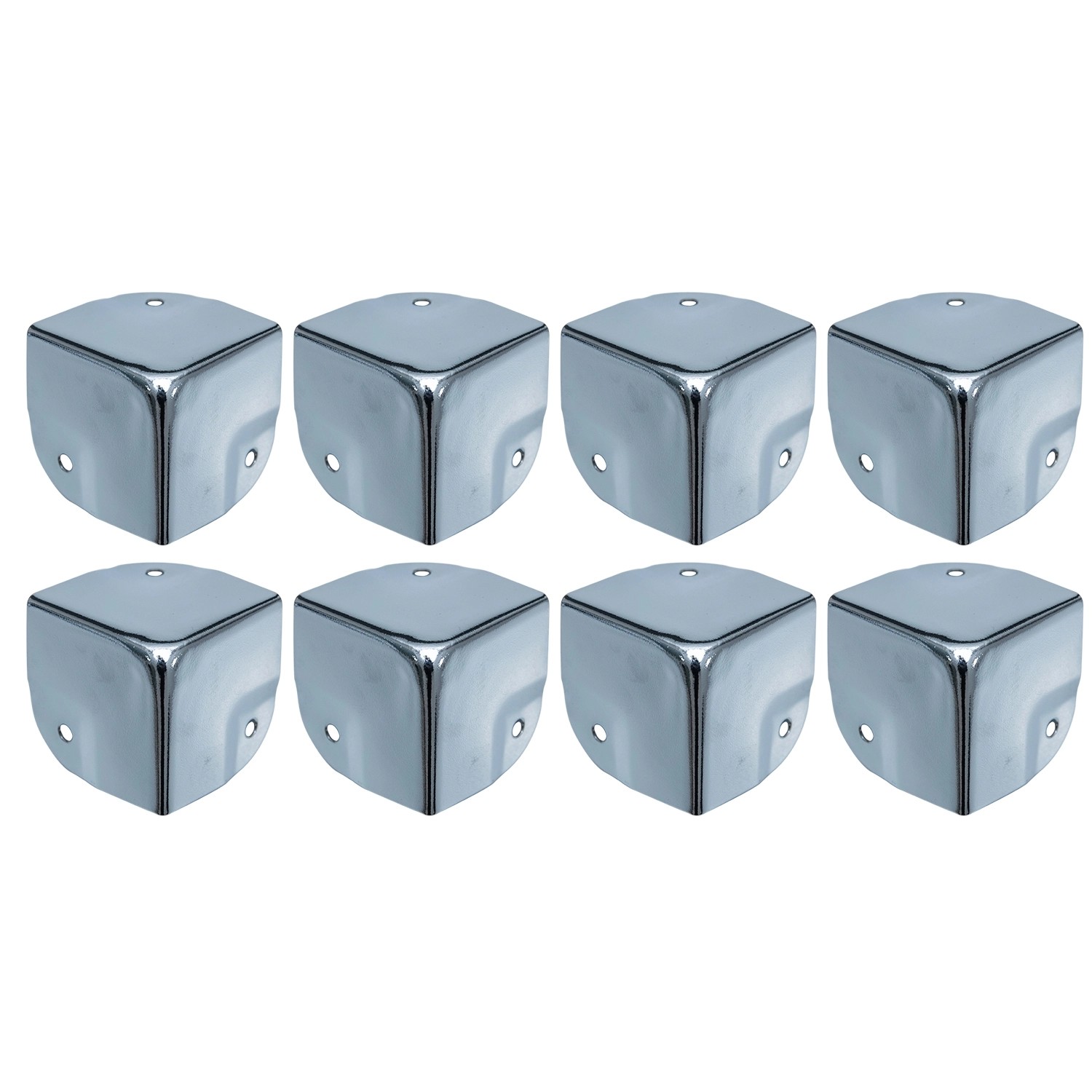 HMF 14966-09 Eckenschutz aus Metall für Koffer 8 Stück 40 x 40 x 40 mm Silber Verzinkt